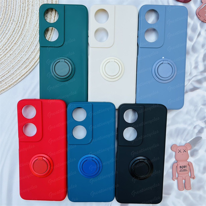 Honor X7b / Play 8T / Play 50 Plus Case Solid Liquid Silicone Matting Phone Cover With Magnetic Car 