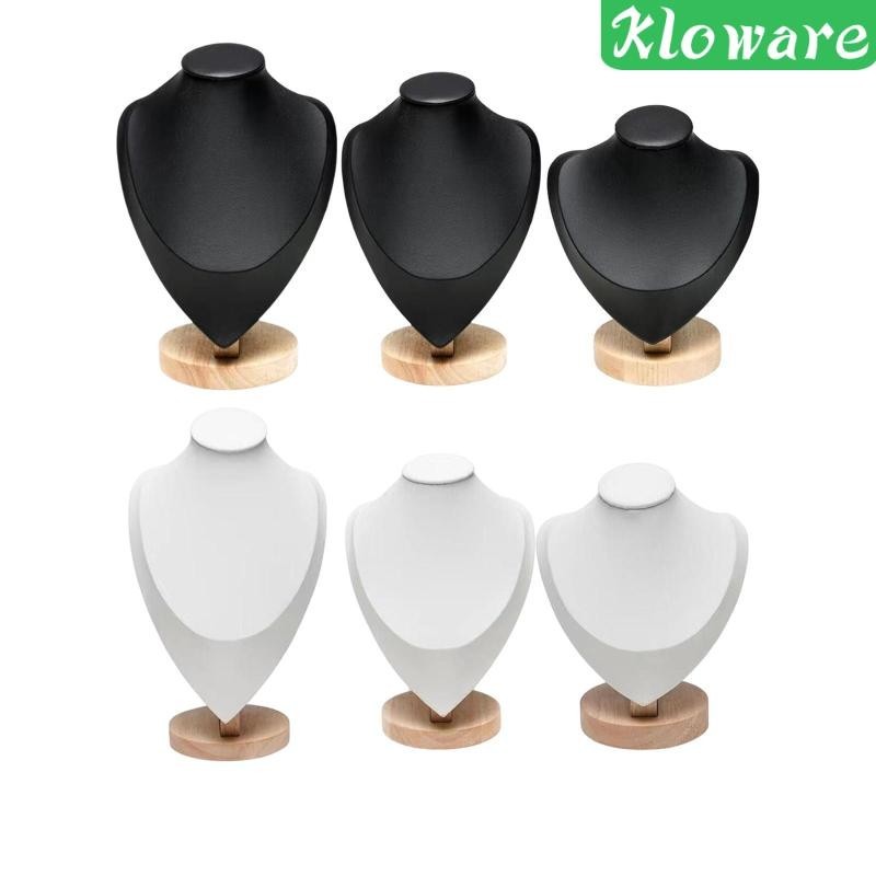 [Kloware] หุ่นโชว์เครื่องประดับ สร้อยคอ ผ้าสักหลาด แบบเรียบ หรูหรา วัสดุหนัง