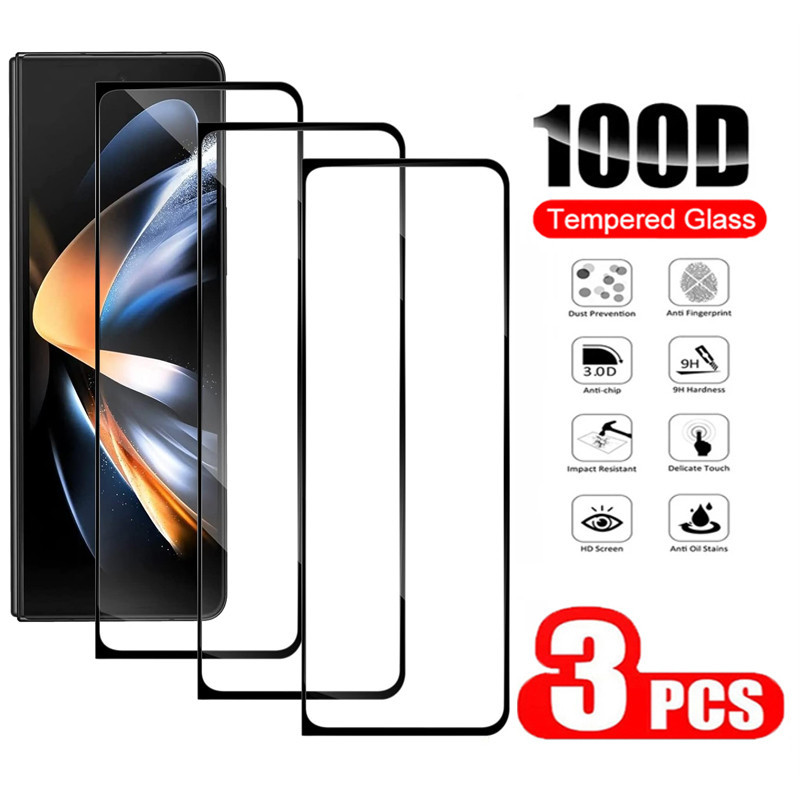 ฟิล์มกระจกนิรภัยกันรอยหน้าจอ HD สีดํา สําหรับ Samsung Galaxy Z Fold 6 5 4 Z Fold 2 3 Fold5/6