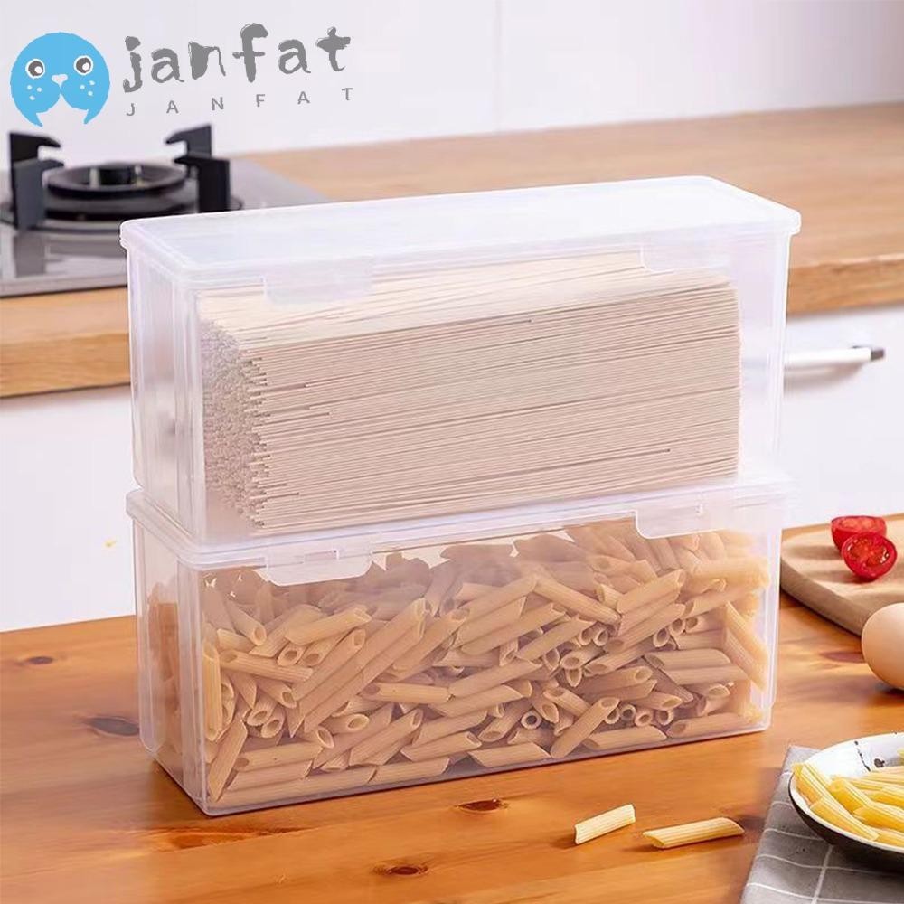 Janfat กล่องเก็บเส้นก๋วยเตี๋ยว พลาสติก ความจุขนาดใหญ่ พร้อมฝาปิด ใช้งานง่าย สําหรับบ้าน ห้องครัว ตู้เย็น 2 ชิ้น