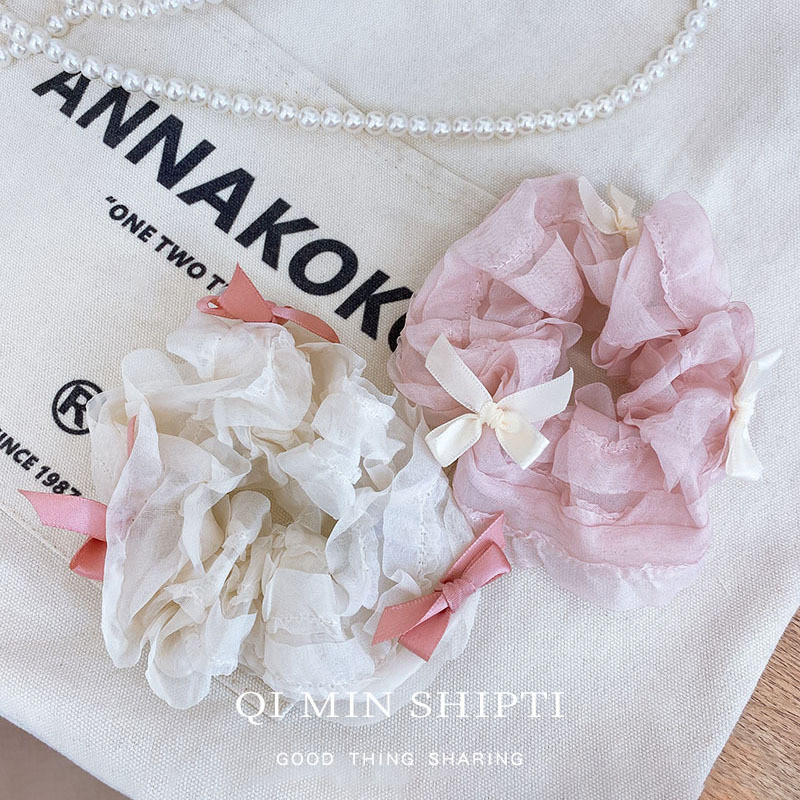 ริบบิ้นสไตล์บัลเล่ต์ Bow Scrunchy Hair Tie Mori Hair Tie