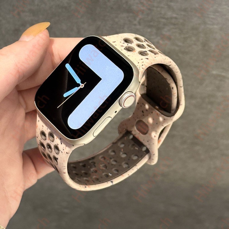 Original Sport สายยางสําหรับ IWatch Band Ultra 2 46 มม.49 มม.45 มม.44 มม.42 มม.38 มม.อนุภาคสีสําหรับ IWatch 10 9 8 7 6 5 SE