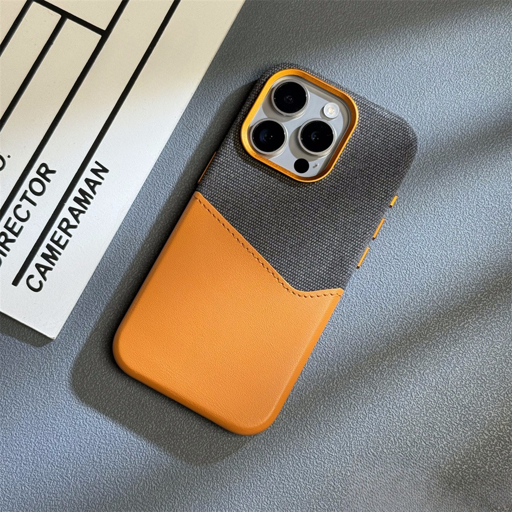 หนังแม่เหล็กที่แข็งแกร่งผ้าเคสโทรศัพท์สําหรับ ไอโฟน 15 มือโปร สูงสุด 14 มือโปร 16 บวก 13 12ผู้ถือบัตรปกหลัง