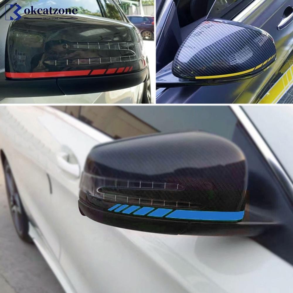 Okcatzone nhãn dán vinyl họa tiết sọc dán lên kính gương chiếu hậu cho Mercedes Benz W204 W205 W176 A45 W213 C63 AMG W212 C253 G4O4 2 chiếc