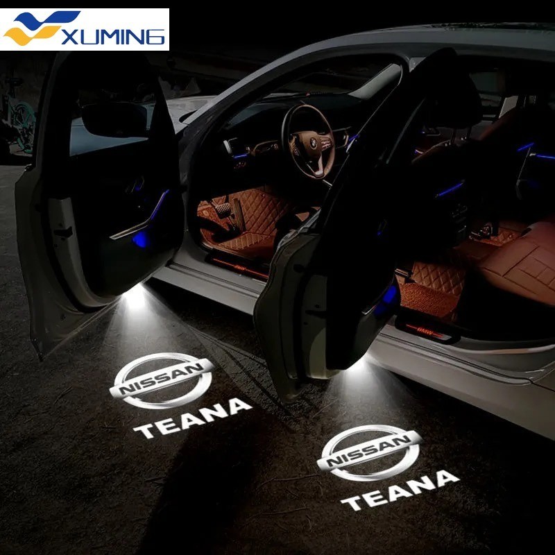 Xm-led รถประตูโลโก้โปรเจคเตอร์โคมไฟอุปกรณ์เสริมสําหรับ Nissan Teana J31 J32 J33 Altima L31 L32 L33 L34 Murano Z50 Z51 Patrol Y62