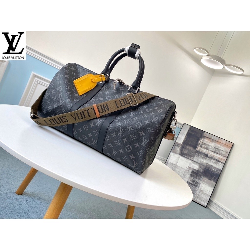 หลุยส์วิตตอง Louis Vuitton กระเป๋าสะพาย lv 0 ใหม่ m40569 สายสะพายสีน้ำตาล keepall 45 กระเป๋าเดินทางตัดจากกระเป๋า branbag