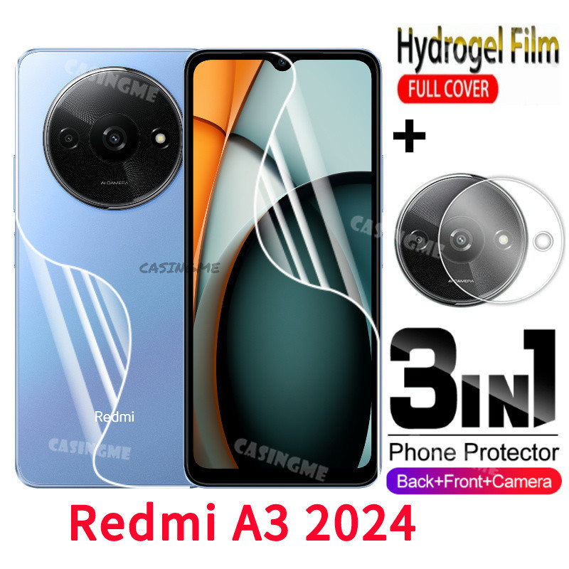 Redmi A3 2024 ฟิล์มไฮโดรเจล สําหรับ Redmi A3 A2 A1 RedmiA3 A 1 2 3 + Plus 4G 5G 2024 ด้านหน้า ด้านหลัง เต็มรูปแบบ กล้องด้านหลัง ฟิล์มป้องกัน ฟิล์มป้องกันหน้าจอ แบบนิ่ม