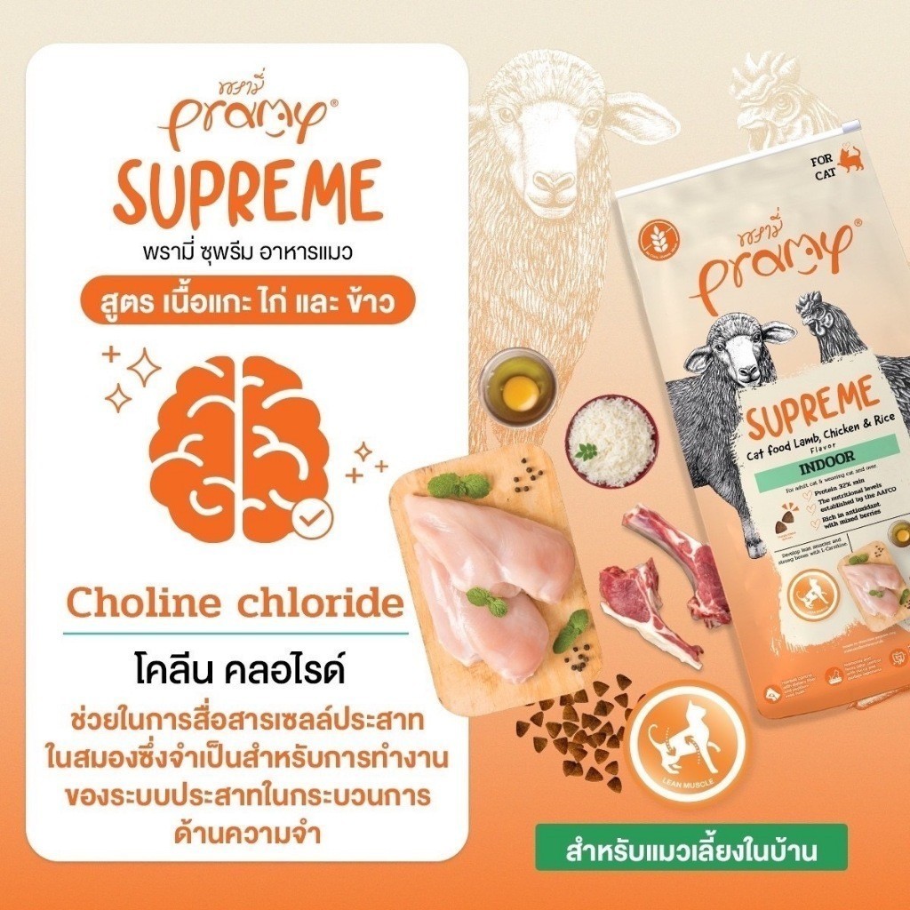 Pramy Supreme อาหารเม็ดแมว สำหรับลูกแมวและแมวโต และสูตรใหม่ ขนาด 800g - 1kg - รูปที่ 6