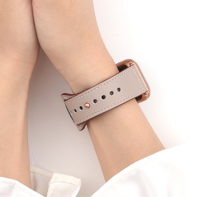 สายนาฬิกาข้อมือหนัง สําหรับ iWatch band 44 มม. 45 มม. 41 มม. 40 มม. 49 มม. 42 มม. 38 มม. 45 44 มม. correa bracelet iWatch series 3 4 6 SE 7 8 ultra