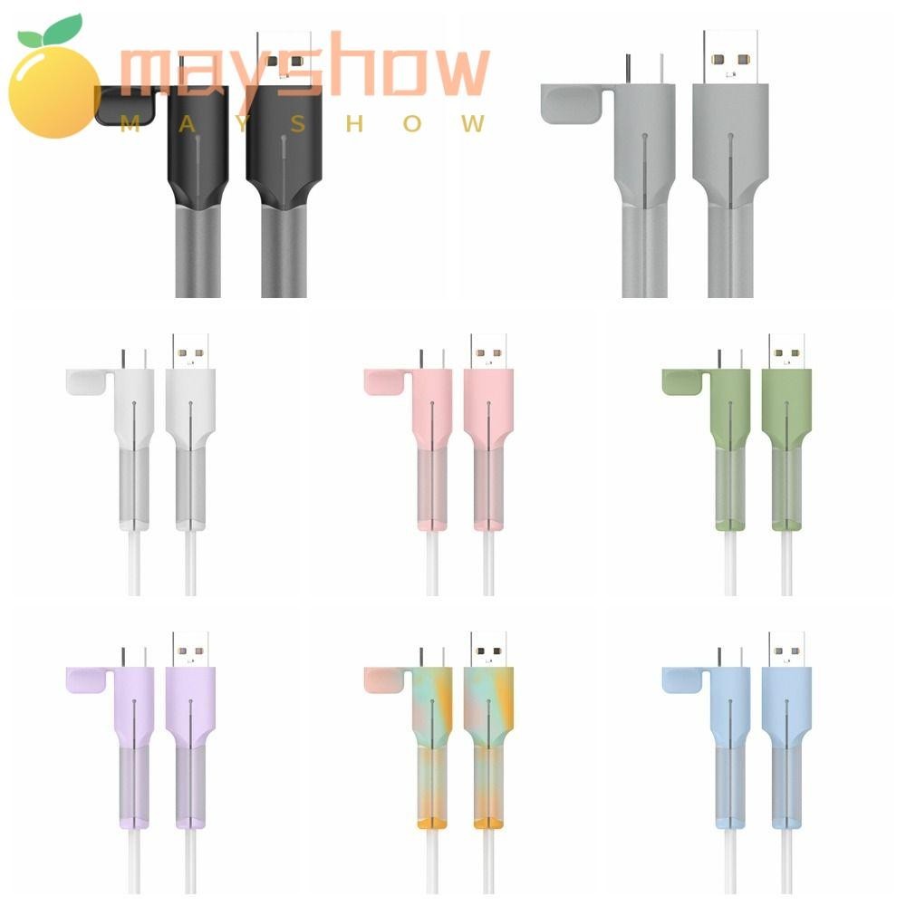 Mayshow ตัวป้องกันสายเคเบิล, ที่ชาร์จ Type C ซิลิโคน ฝาครอบป้องกันสายชาร์จ, ฝาครอบป้องกันสายไฟ กันฝุ่น ฝาครอบสายข้อมูล ฝาครอบซิลิโคน