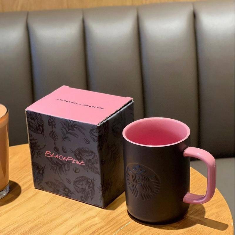 [พร้อมส่ง] ไทย Starbucks blackpink ร่วมแบรนด์ Mark Ceramic Cup Graffiti Cup Jennie Cup พร้อมแก้ว Lis