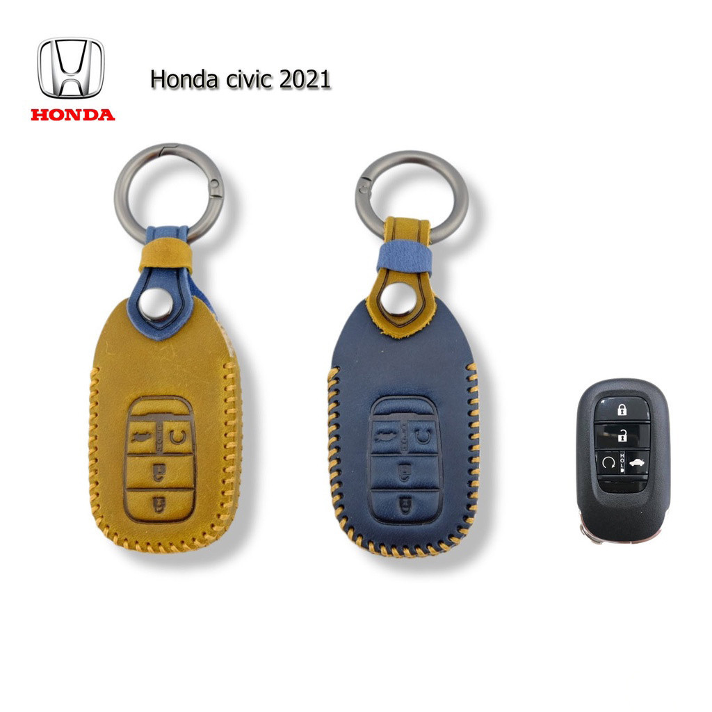 Civic Fe ซองหนังกุญแจรถยนต์ ปลอกกุญแจ Honda Civic Fe 2021-2022 ซองหนังพรีเมียม