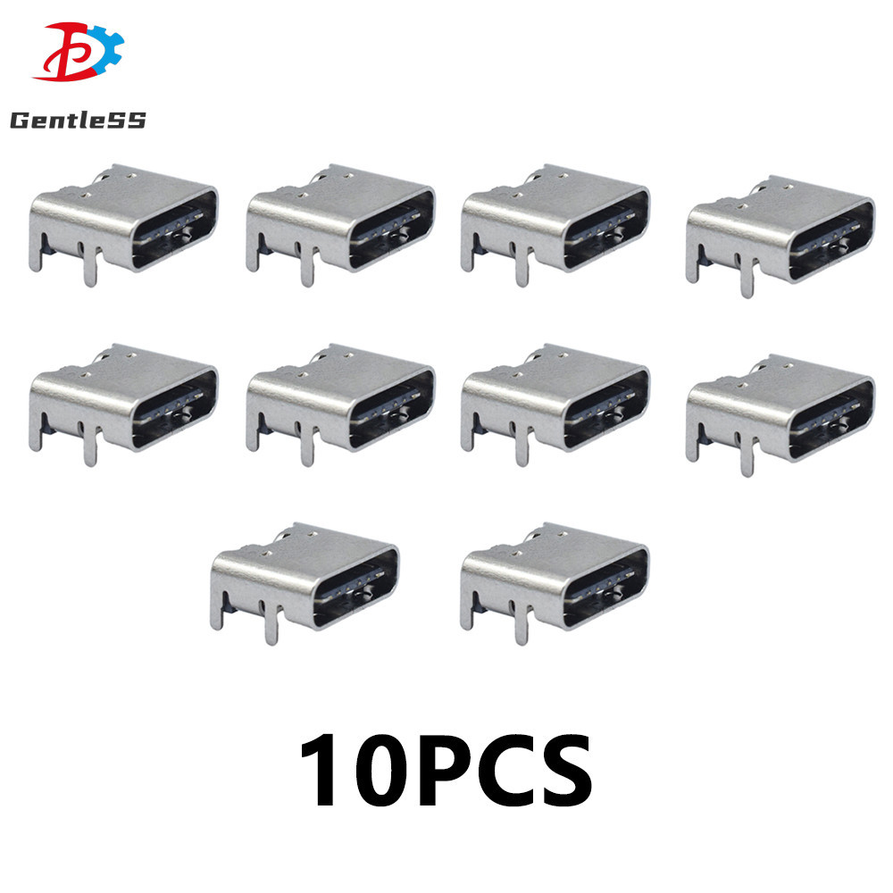 5/10PCS TYPE-C 6PIN ผู้ถือหญิง 3.1 USB 4-Pin Plug-In Simple Plug หญิงแฟลชชาร์จซ็อกเก็ต