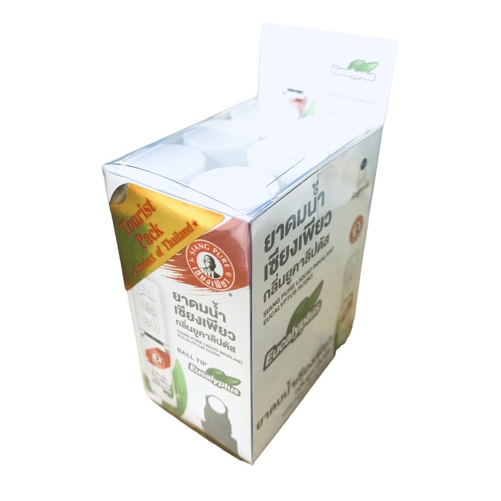 Siang Pure Liquid Inhalant Eucalyptus Scent ยาดมน้ำ เซียงเพียว กลิ่นยูคาลิปตัส ขนาด 3 cc. [จำนวน 1 แพ็ค 6 หลอด]