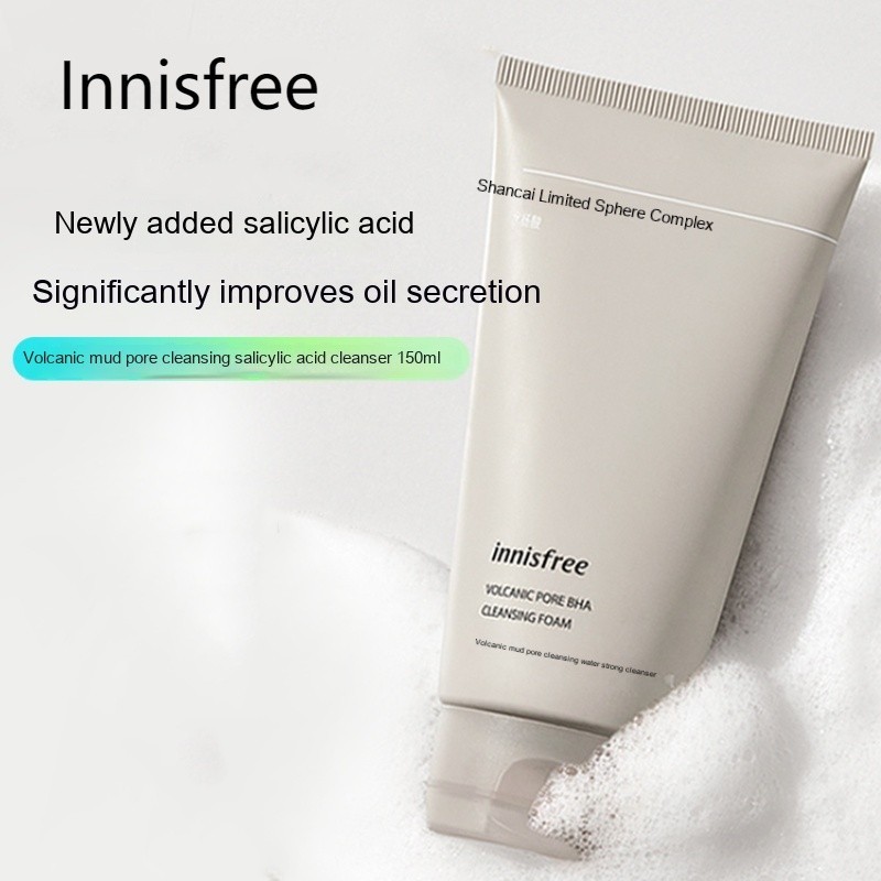 Innisfree คลีนเซอร์โคลนภูเขาไฟ ควบคุมความมัน ทําความสะอาดรูขุมขน กรดซาลิไซลิก ทําความสะอาดผิวหน้า สิว กล้ามเนื้อ ผู้ชาย และผู้หญิง กําจัดสิวหัวดํา 150 มล.