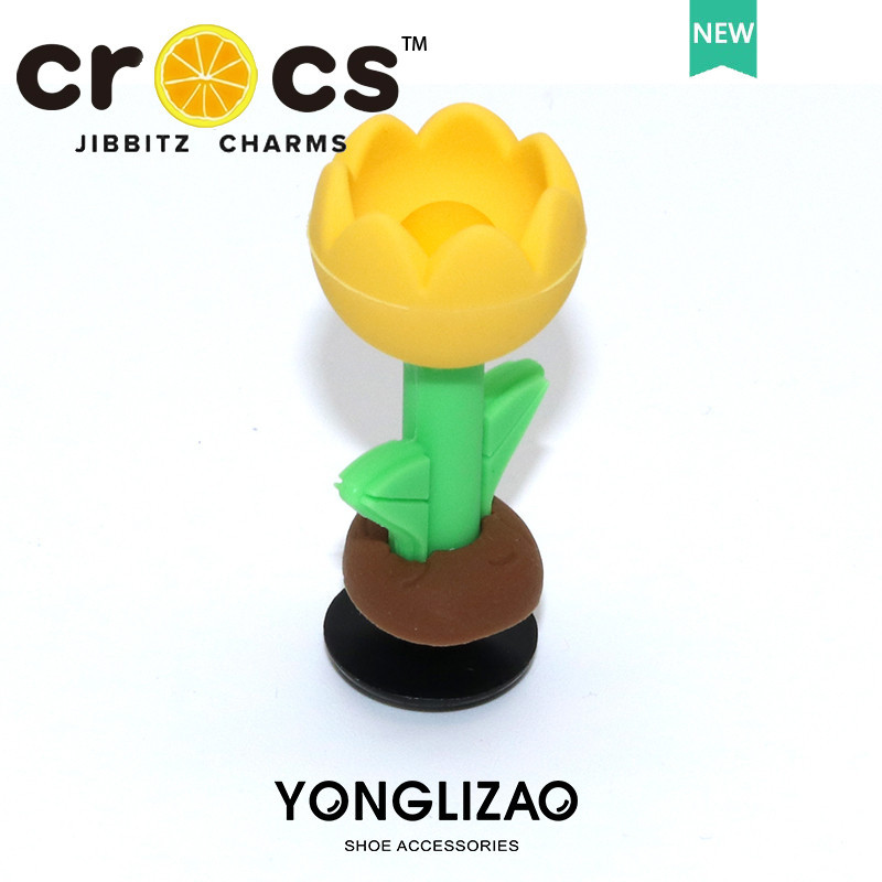 JIBBITZ cross charms ตัวติดรองเท้า กุหลาบ/ทิวลิป3D ตัวติดรองเท้า cross