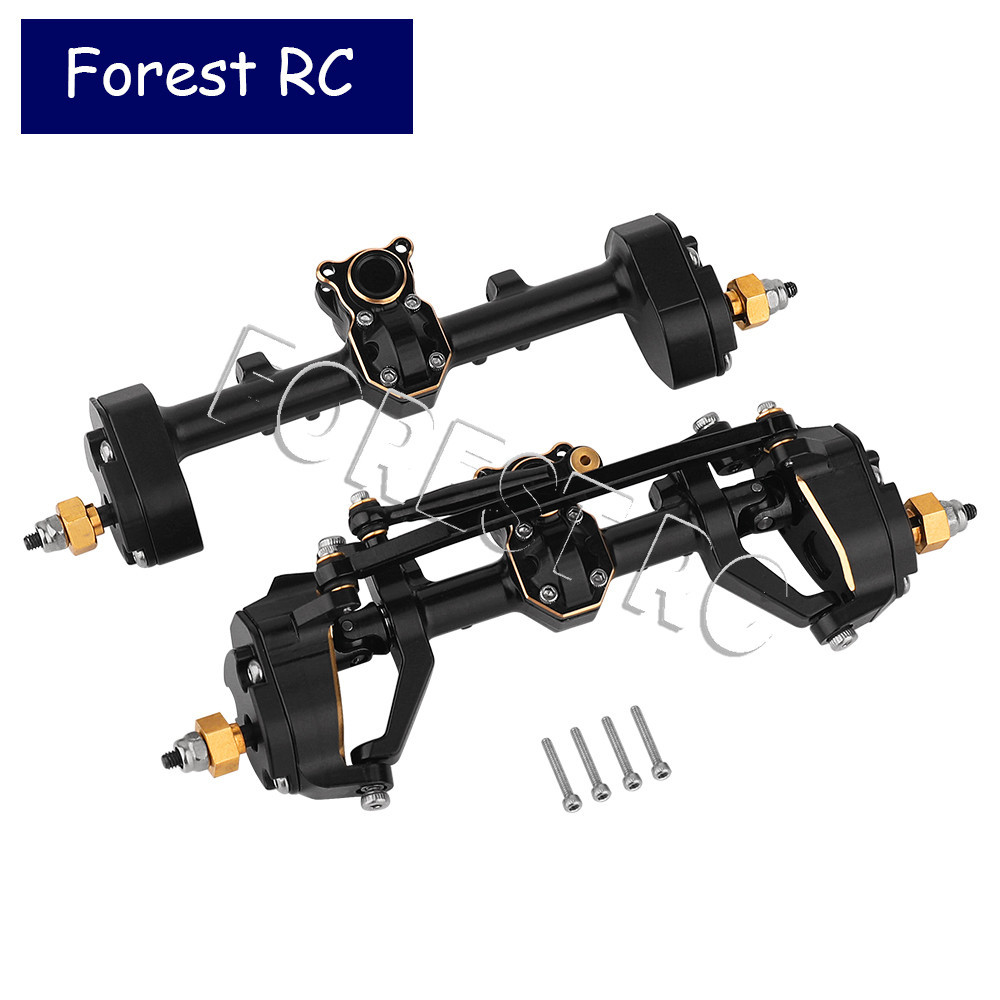 Forestrc ใหม่ เพลาด้านหน้า และด้านหลัง โลหะ ทองเหลือง CNC SCX24 สําหรับอัพเกรดรถไต่หินบังคับ 1/24 90081 C10 JLU JEEP Gladiator