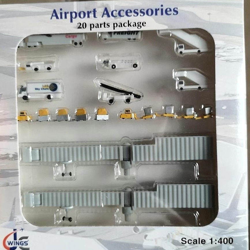 สินค้าคงคลังขนาดเล็ก / JC 1: 400 โมเดลสนามบิน บริการภาคพื้นดิน 20 ชิ้น ล้อรถ รถพ่วง แกลเลอรี่ สะพาน รถบรรทุก ส่งสัญญาณยานพาหนะ
