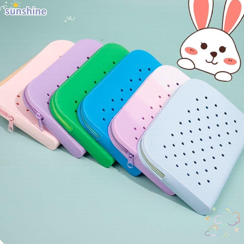 Ssunshine กระเป๋าดินสอซิลิโคน ขนาดใหญ่ จุของได้เยอะ กันสิ่งสกปรก สําหรับโรงเรียน สํานักงาน DIY