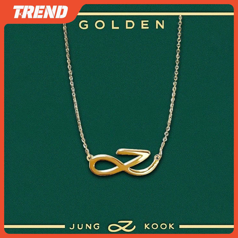 Kpop JUNGKOOK GOLDEN สร้อยข้อมือ สร้อยคอโซ่ และจี้เชื่อมโยง แฟชั่นเกาหลี สําหรับผู้ชายและผู้หญิง