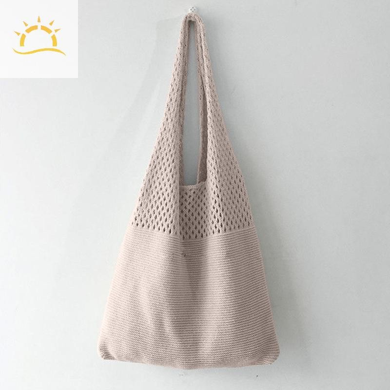 [WI] Summer Beach Party Bag Purses Shopper Sac Satchel Female Vintage Hollowed Out กระเป๋าถักกระเป๋าสะพายสตรี Tote Bag TH