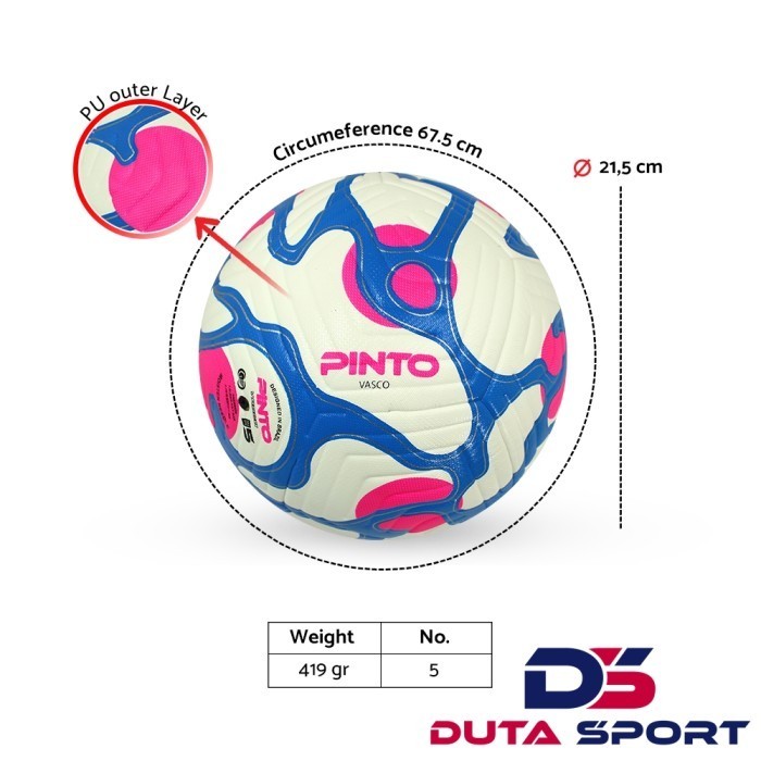 PINTO ลูกฟุตบอล PU ไซส์ 5 Vasco