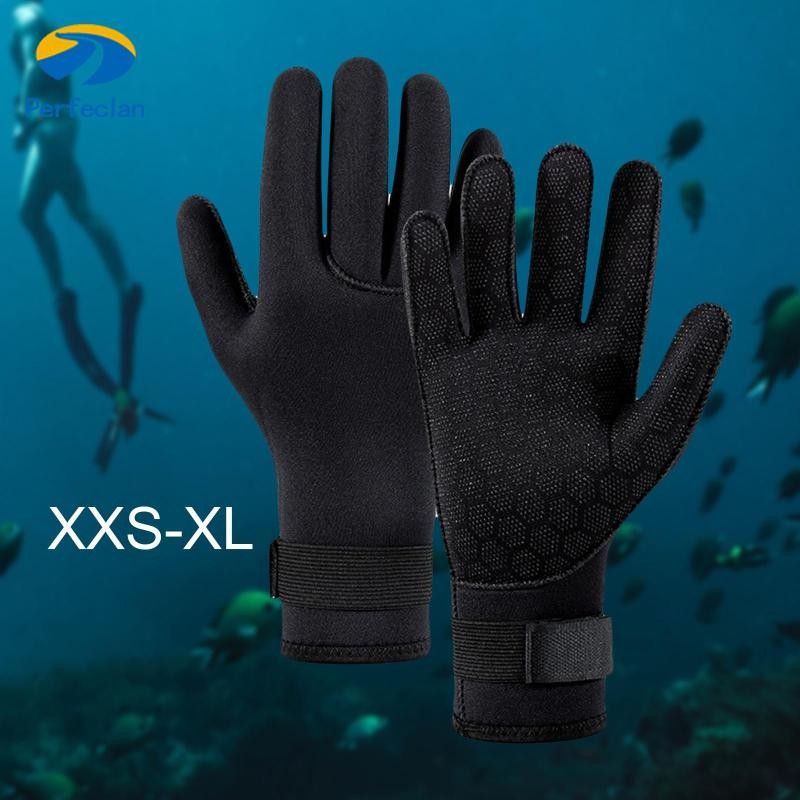 Perfeclan ถุงมือดําน้ํา ถุงมือ Neoprene Wetsuit ถุงมือกันลื่นป้องกันมือน้ํา