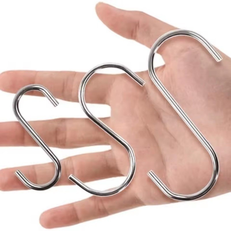 10/30/50 ชิ้นสแตนเลส S-Shaped Hooks - ผ้าขนหนูเสื้อผ้ามัลติฟังก์ชั่น S Storage Racks - Home Organizer - รูปที่ 7