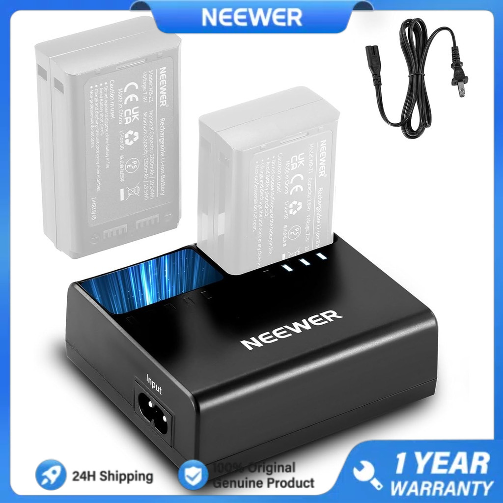 NEWER NC2-Z1 Dual Slot Battery Charger Kit สําหรับ Z2 Z1 Speedlite 7.4 V/2600mAh Li ion แบตเตอรี่, D