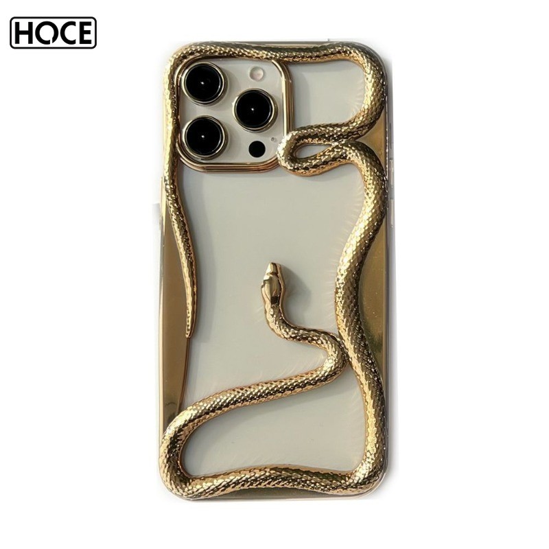 HOCE เคสโทรศัพท์ชุบงูกลวงสําหรับ IPhone 17 11 12 13 14 15 16 Pro Max การกระจายความร้อนด้วยไฟฟ้า TPU ฝาครอบ