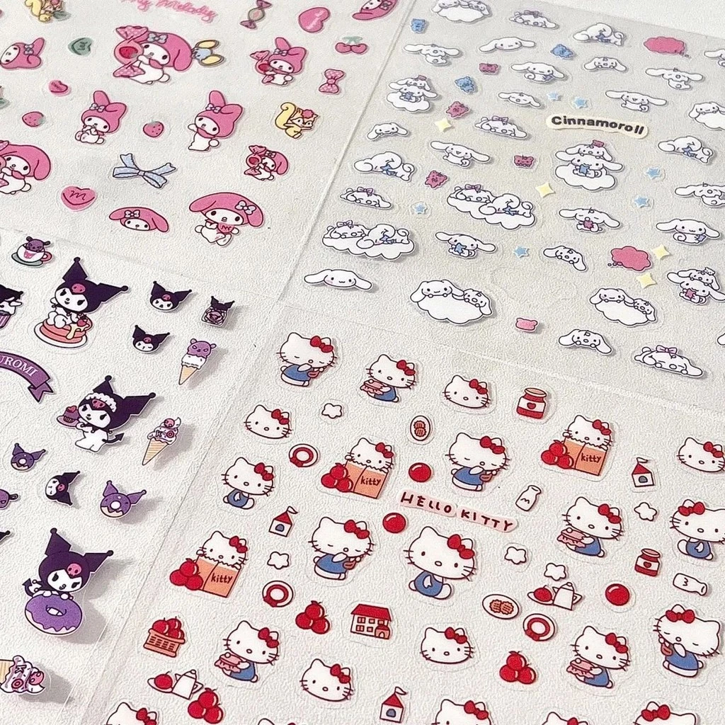 Sanrio pvc สติกเกอร์สติกเกอร์ H สร้างสรรค์สาวการ์ตูน Kuromi Hello Kitty คู่มือเด็ก Cuckoo การ์ดสติกเกอร์ถ้วยน้ํา