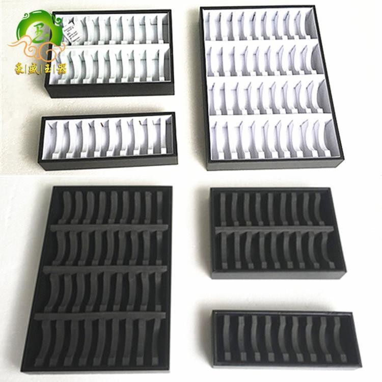 [Hot Sale]High-end Jewelry Jade Black and White Leather Jade Bracelet Display Stand10Bit20Bit40Bracelet Display Tray1.8