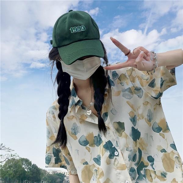 ohho เสื้อฮาวาย W313 แขนสั้น ทรงหลวม ลายดอกไม้ thumbnail 10