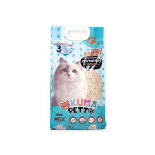 Kuma Petto ทรายแมวเต้าหู้ธรรมชาติ จับตัวเป็นก้อนเร็ว ทิ้งชักโครกได้ ขนาด 6-10 ลิตร