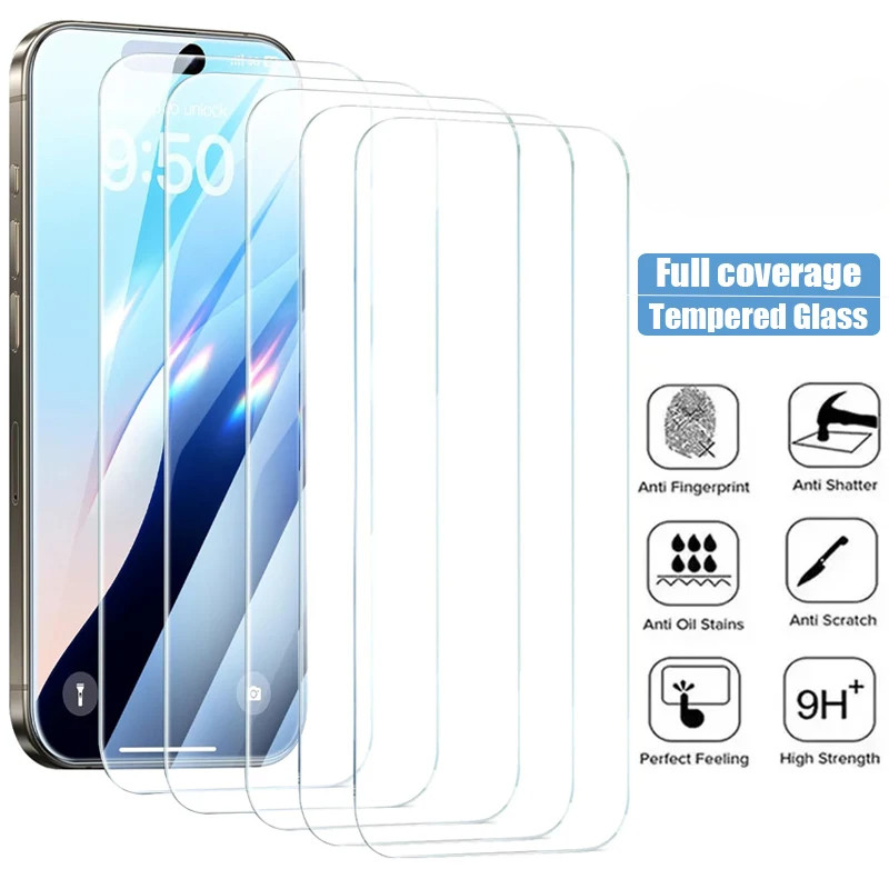 IPhoneSE4 iPhone16e iPhone16 1-2 ชิ้น HD ฟิล์มกระจกนิรภัยใสสําหรับ iPhone 16 Pro Max Plus 16e SE4 20