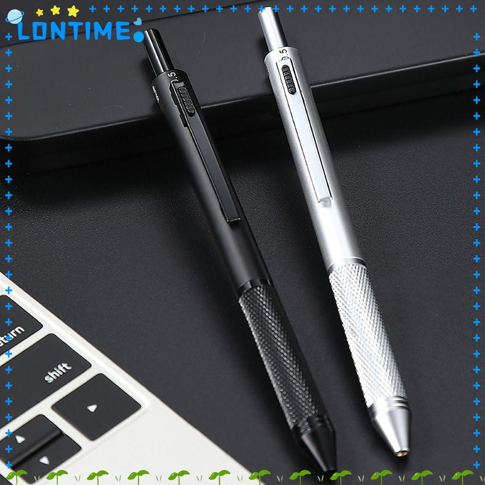 Lontime Gravity Sensing Pen, โลหะกดประเภท Multi-Function ปากกา, Creative 3 สีหมึก 4 in 1 ปากกาเจลโรงเรียน Office