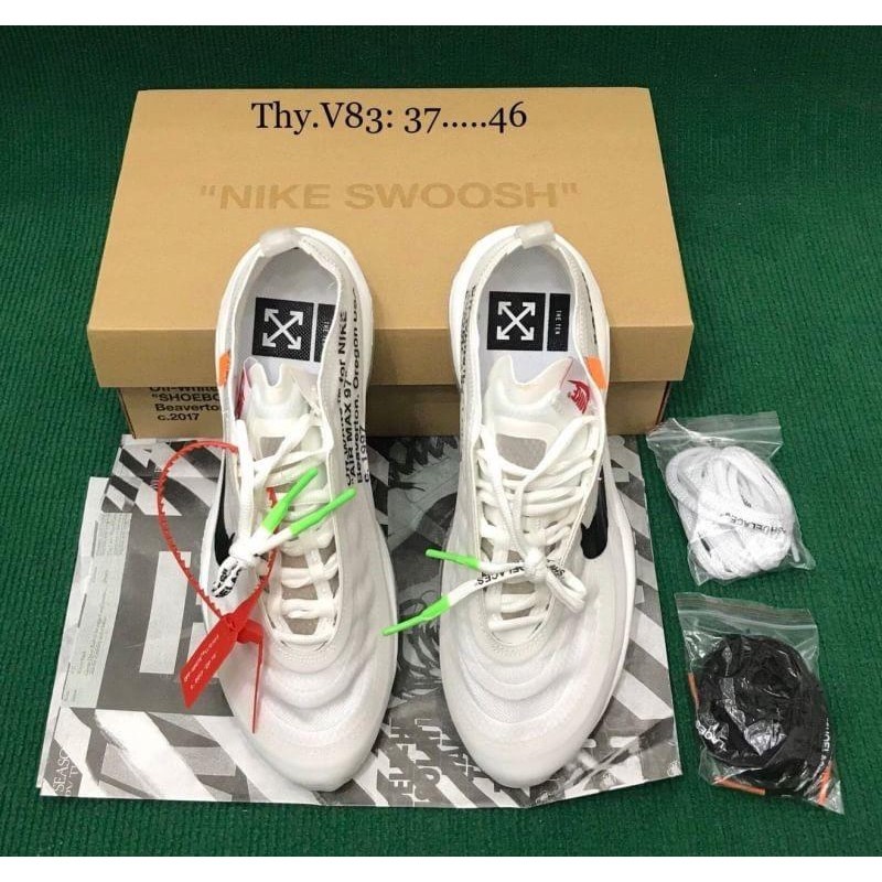 ผ้าใบ Nike Air Max 97 x Off White "White" Size 37-45 ผ้าใบ Unisex รองเท้า sports
