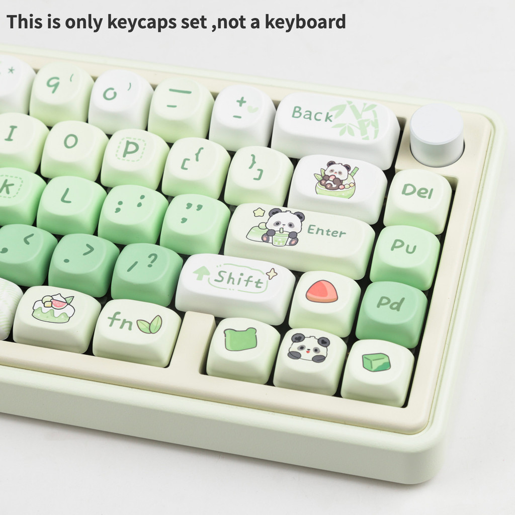 Pbt Panda การ ์ ตูนสัตว ์ น ่ ารักสีเขียวสด Keycaps SOA ความสูง Dye Sublimation RK คีย ์ บอร ์ ด Key