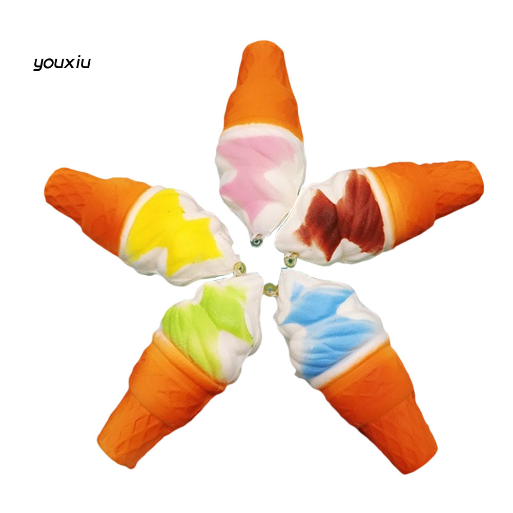 Yx ของเล่นบีบสกุชชี่ รูปกรวยไอศกรีม แบบนิ่ม ขนาด 10 ซม. สําหรับเด็ก