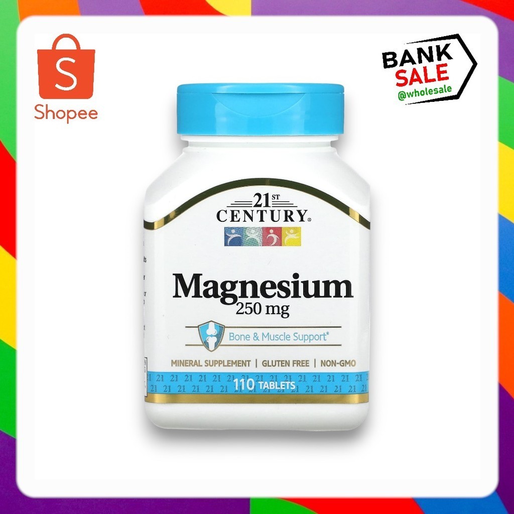 📢พร้อมส่ง 🔔  21st Century, Magnesium, 250 mg, 110 Tablets