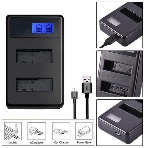 ที่ชาร์จแบต LCD DAUL CHARGER EN-EL14 SMALL สำหรับกล้องNikon D5200 D5600 D3100 D3200 D3400 D5100 P700