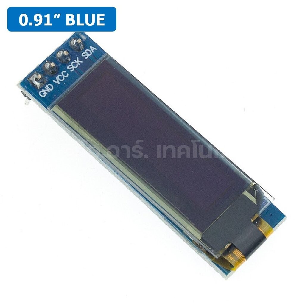 AA321 หน้าจอ OLED 0.91” 128x32 BLUE I2C IIC Serial OLED LCD Display Module SSD1306 Chip จอแสดงผล สีน้ำเงิน