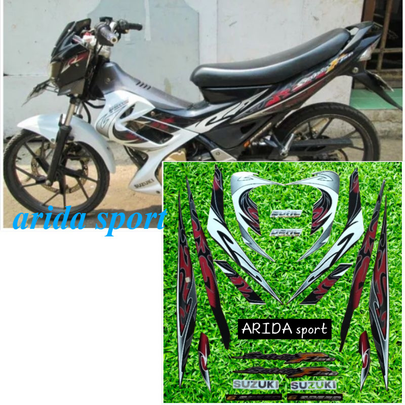 สติ๊กเกอร์ Striping Suzuki Satria F150 fu f 150 fu สีขาวสีดํา 2010 motif ดั้งเดิม