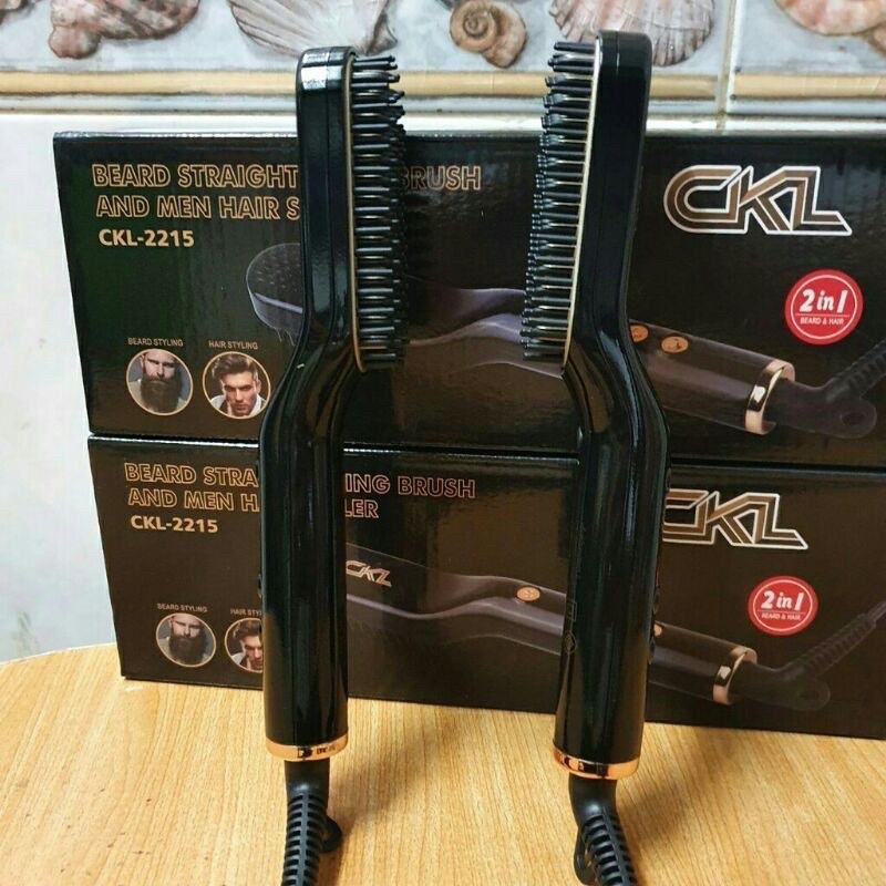 มี มอก. CKL-2215 หวีไฟฟ้า ยืดผมตรง วอลุ่ม สำหรับผู้ชาย ผมหยิก แต่งเครา