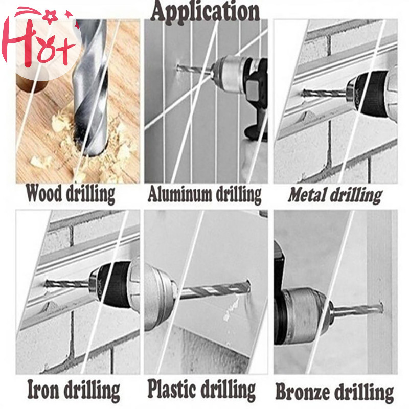 Ge ชุดดอกสว่านเหล็ก เคลือบไทเทเนียม ความเร็วสูง ทรงสี่เหลี่ยม 100/50 ชิ้น - รูปที่ 6