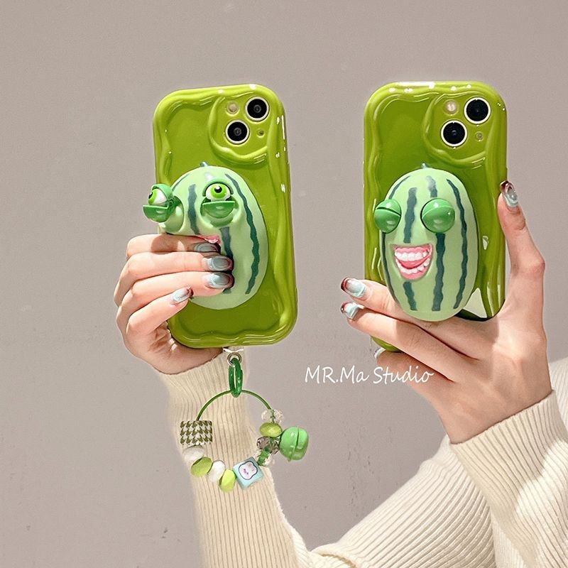 เคสโทรศัพท์มือถือแตงโมแบบใหม่น่ารักบีบอัด1เคสป้องกันการตกแบบรวมทุกอย่างสำหรับ iphone15/14/13/12/11/7/8 /xr