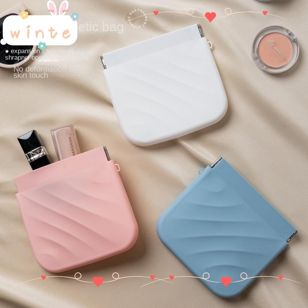 Winte Zero กระเป๋าสตางค์ ซิลิโคน ทรงสี่เหลี่ยม กันน้ํา ยืดหยุ่น สําหรับใส่เครื่องสําอาง ลิปสติก เดินทาง