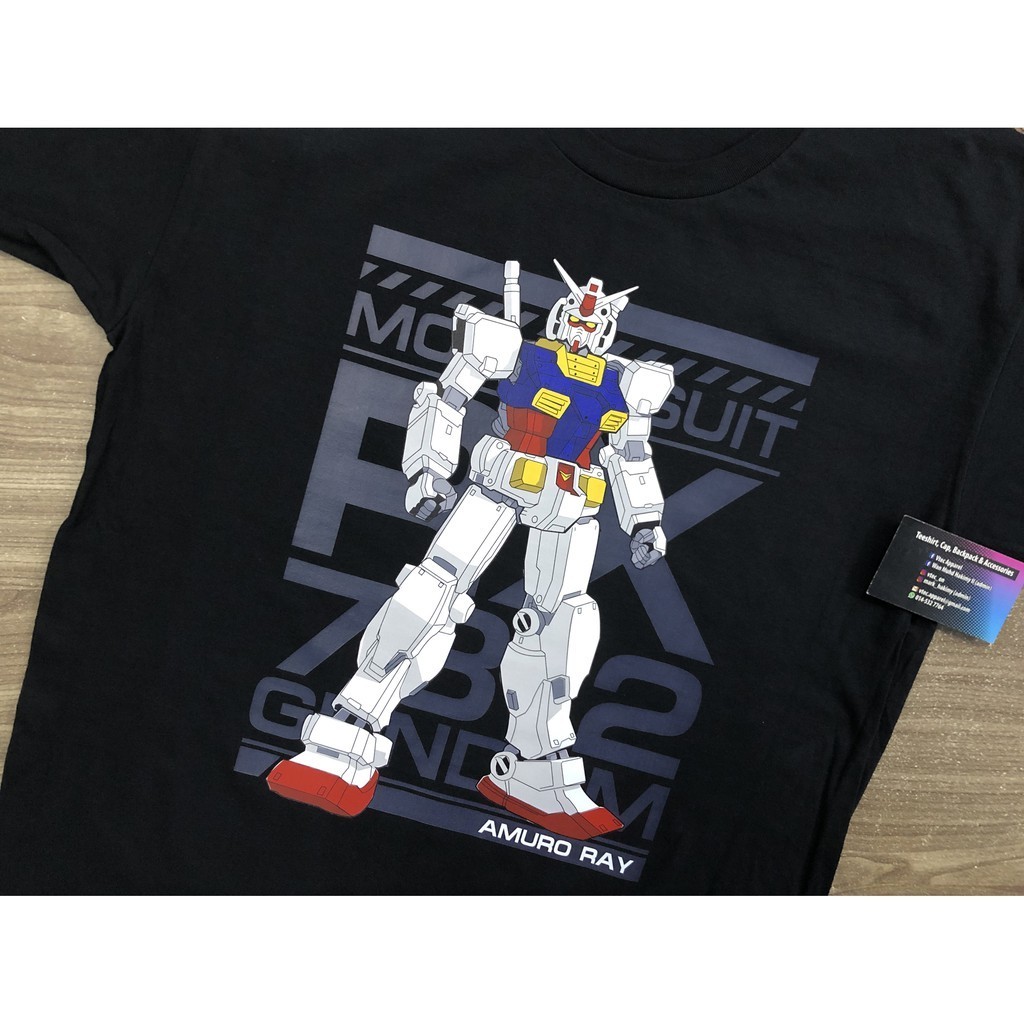 Gundam Mobile Suit RX-78-2 Amuro Ray D1 ( เสื ้ อยืดสีดํา
