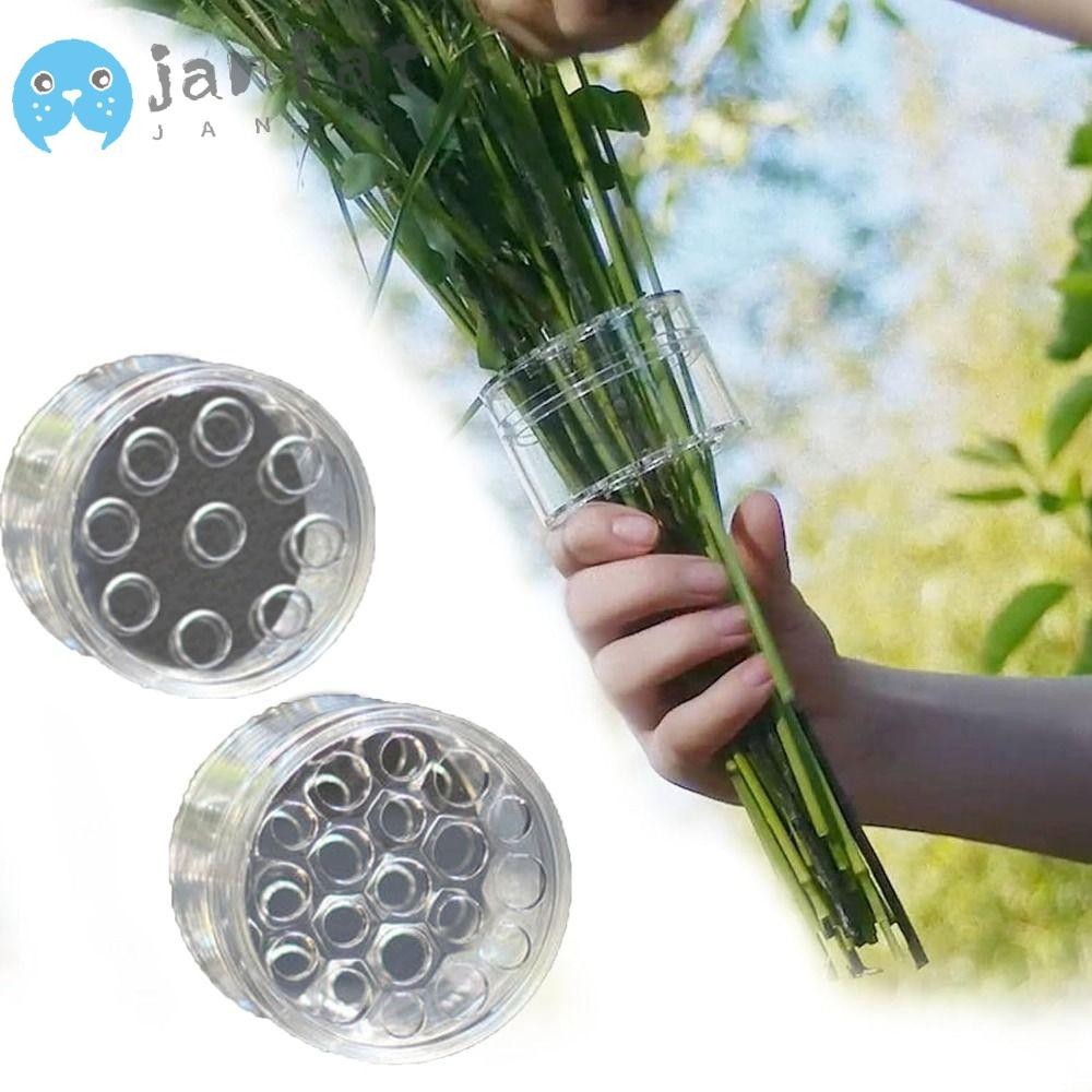 Janfat ที่จับก้านเกลียว พลาสติกใส สําหรับแจกัน ช่อดอกไม้ จัดดอกไม้ DIY