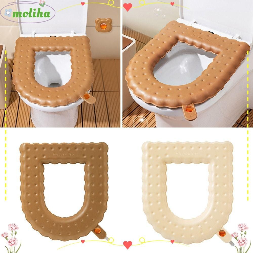 Moliha แผ่นรองนั่งชักโครก อโรมาเธอราพี หนานุ่ม พร้อมที่จับ EVA ล้างทําความสะอาดได้ สําหรับห้องน้ํา